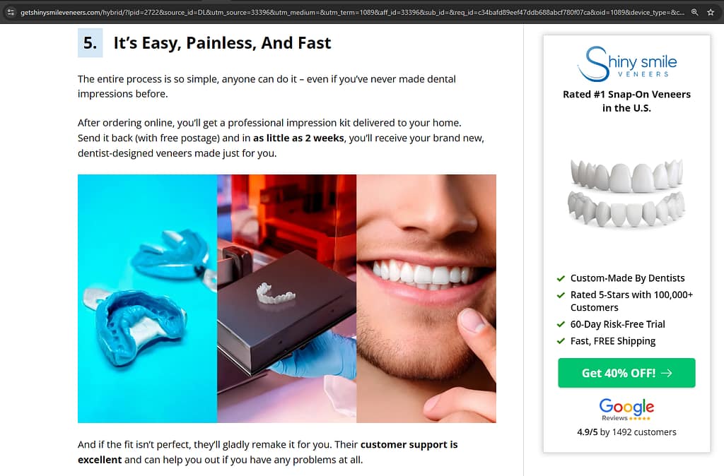 Are Shiny Smile Veneers gaming the Meta ads platform?