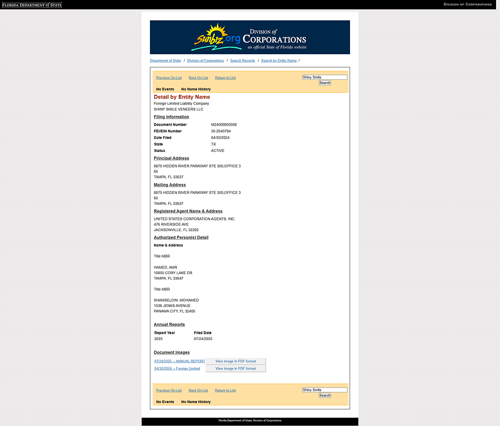 Shiny Smile Business Registration