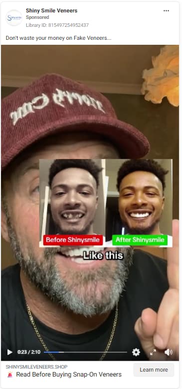 Shiny Smile Advertising is potentially AI generated