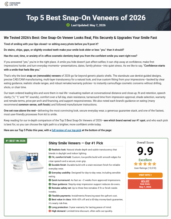 Fake review site set up by Shiny Smile Veneers