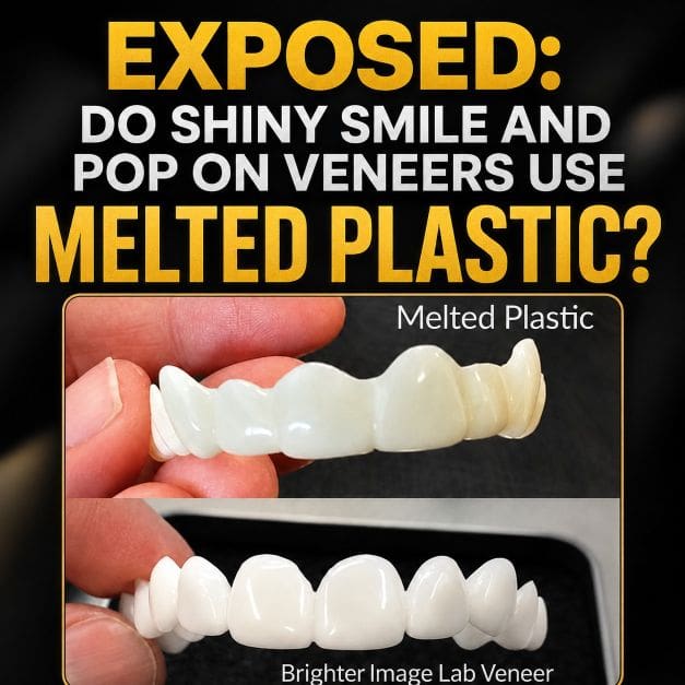 Do Shiny Smile and Pop On Veneers use melted plastic?